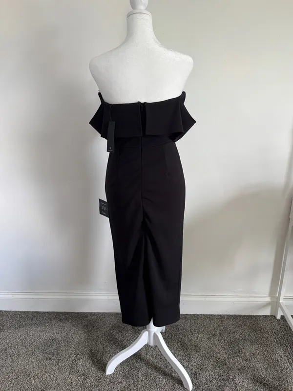 Lulus Forever and Evermore Black Off Shoulder Midi Dress NWT Size Medium - Image 2