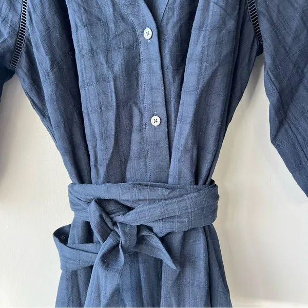 Madewell Tie-Waist Tiered Midi Dress in Windowpane - Image 5