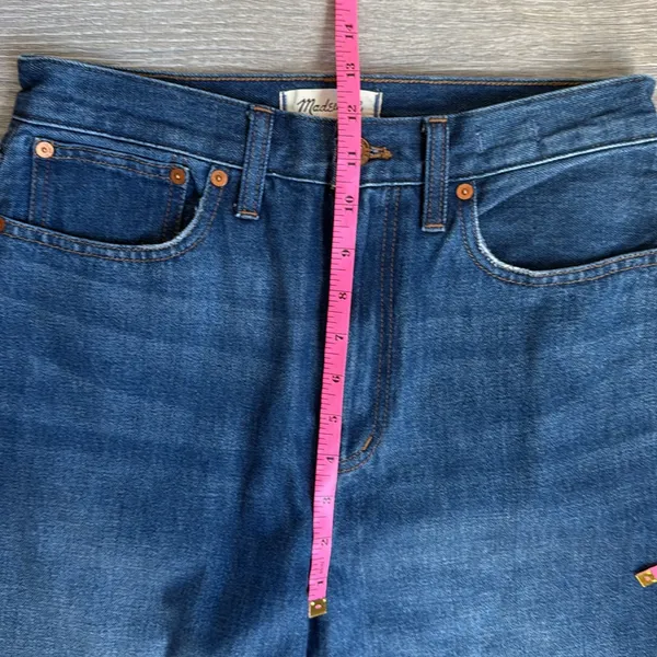 NEW Madewell Baggy Straight Jeans in Dark Worn Indigo Wash 27 - Image 8
