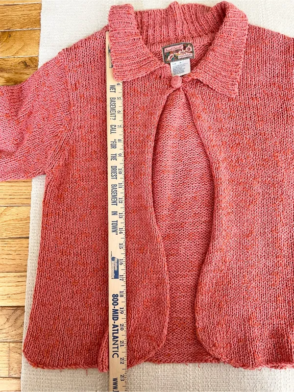 April Cornell Women Knit Cardigan Sweater Button Collar Oversized Boxy M VTG - Image 8