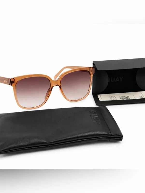 QUAY Womens WIDE AWAKE 77694 Coffee Rose Frame Brown Lenses Sunglasses 59 16 145 - Image 4