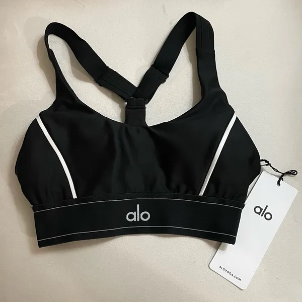 NWT Alo Yoga Airlift Suit Up Removable Pads, adjustable straps Black & White XS - Image 8