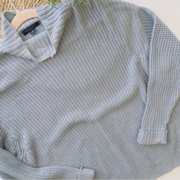 AMERICAN EAGLE‎ Light Blue Knit Mock Neck Sweater Size S\XS - Image 4
