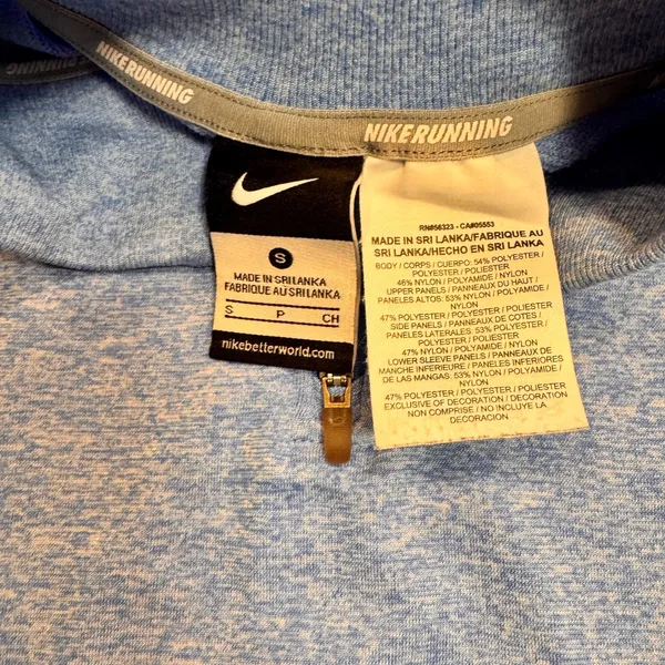 Nike Running Half Zip Pullover‎ Thumbhole Blue Small S Activewear Top Womens - Image 6