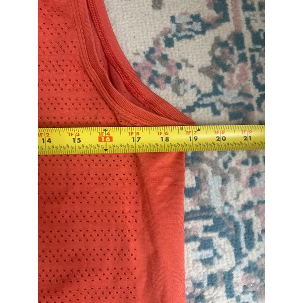 Lululemon Swiftly Tech Sleeveless‎ Tank Top Orange Red Mesh Performance Size 12 - Image 4