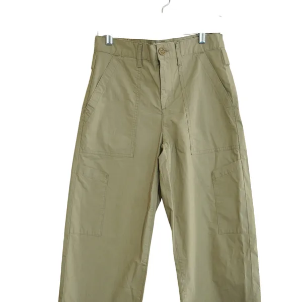 Agolde Los Angeles Khaki Tan Cargo Utility Wide Leg Cropped Pants Womens Size 25 - Image 2