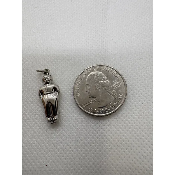 Vintage Dutch Boy Charm Pendant Silver Tone Rhodium Plated Marked Sterling 1.52g - Image 4
