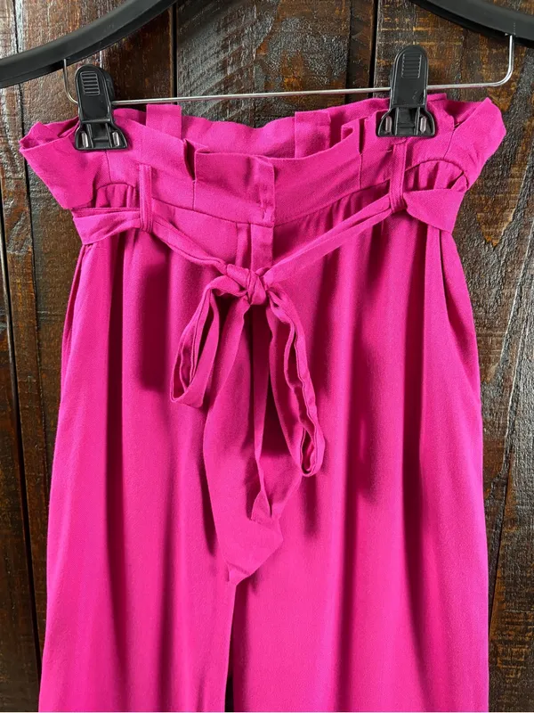 Lucy Paris High-Rise Paperbag Wide-Leg Pants - XS - Image 5