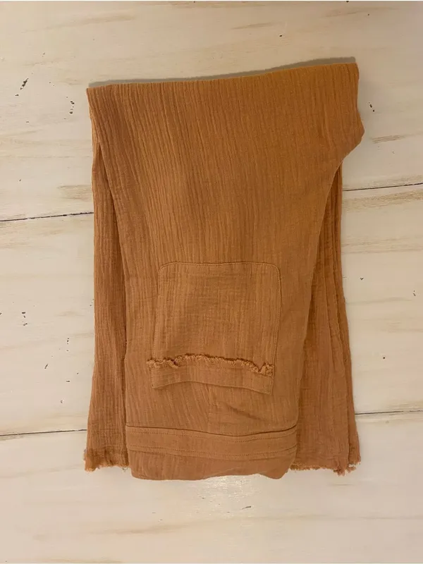 Umgee Cotton Gauze Overalls in Warm Rust - Image 4