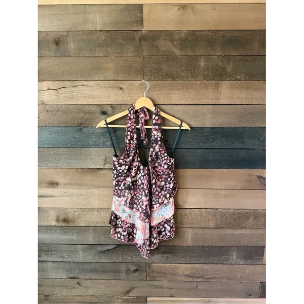 Frederick’s Of Hollywood Floral Handkerchief Halter Tank Top Y2K Large - Image 7
