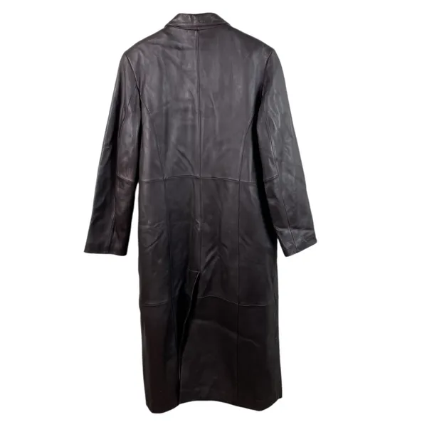 Vintage 90s Y2K Centigrade Leather Trench Coat Womens Size Medium Zip Out Lining - Image 3