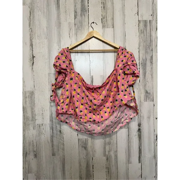 Pineapple blouse Pink Size XXL - Image 2