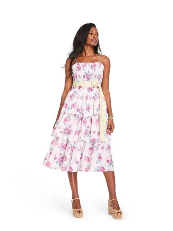LoveShackFancy x Target Elise Floral Smocked Tiered Midi Dress XL - Image 2