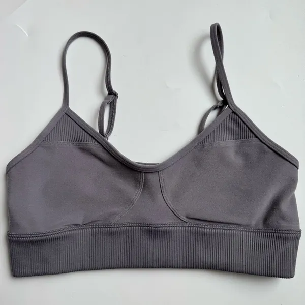 Alo Yoga Alosoft Head Start Sports Bra Fog Gray Size Small Yoga Running - Image 3
