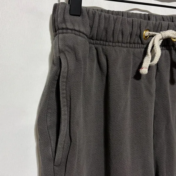 Les Tien Drawstring Waist Classic Heavy Sweatpants Vintage Black Gray Size Small - Image 9