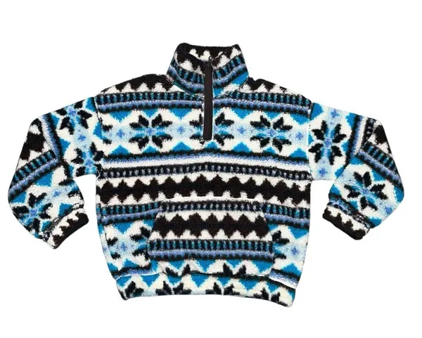 Aerie Offline Oversized Aztec Fleece Sherpa Quarter Zip Pullover size Medium - Image 4