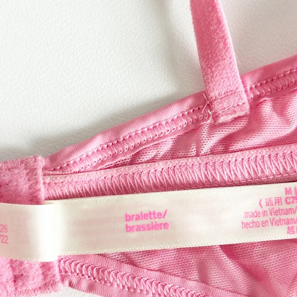 PINK Victorias Secret Womens Coquette Flocked Floral Mesh V-Notch Bralette M‎ - Image 6