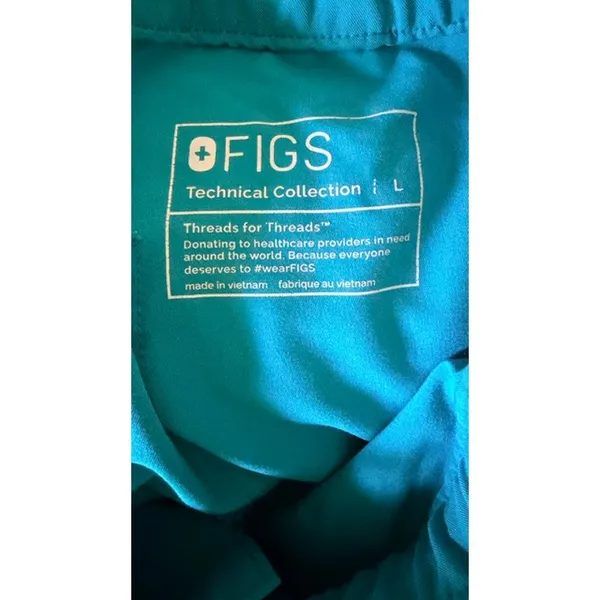 FIGS Technical Collection Scrub Pants Large Teal Blue Cargo Medical Uniform - Image 8