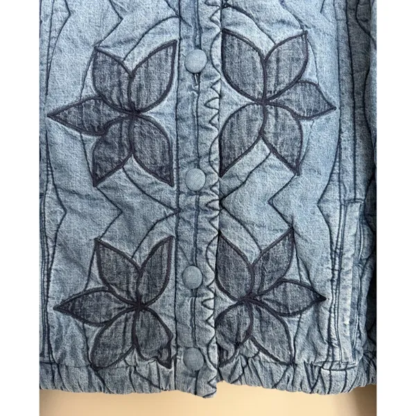Free People Quinn Quilted Cotton Denim Jacket Women's Size XS - Image 12