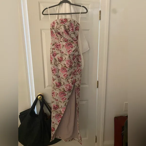 Michael Costello x REVOLVE Violet Gown in Pink Floral - Image 4