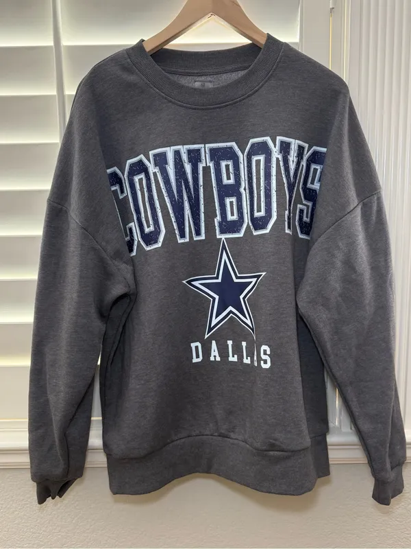 Gameday Couture Charcoal Dallas Cowboys Oversized Bring The Energy Sweatshirt - Image 2