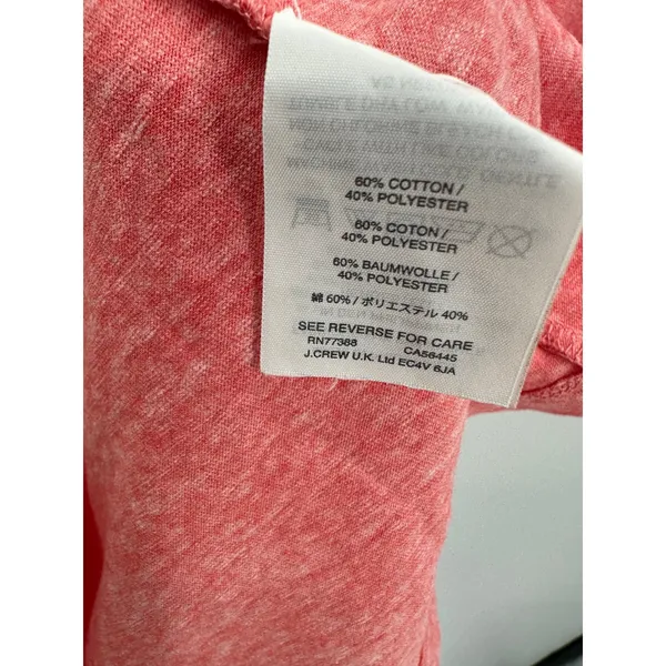 J.Crew Top Women MEDIUM Orange Speckled Cotton Short‎ Sleeve Round Neck T-Shirt - Image 2
