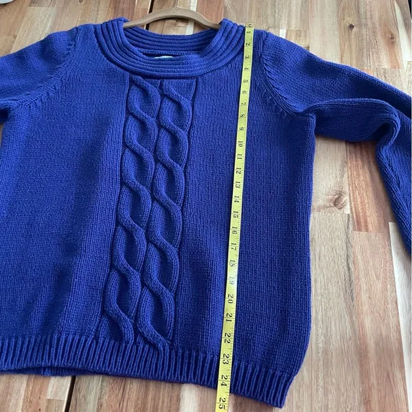 Cable Knit Sweater Deep Blue Purple size XL - Image 5