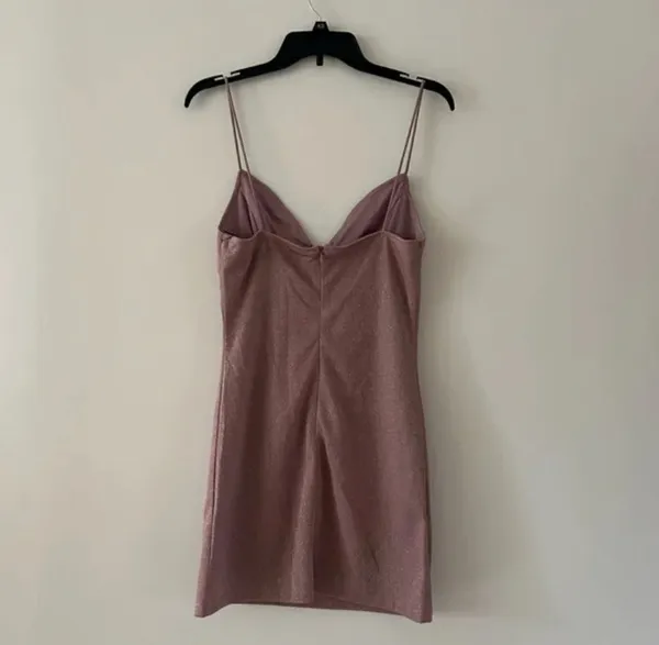 Superdown Revolve Grabriella Cut Out Pink Sparkle Mini Dress Size M - Image 5