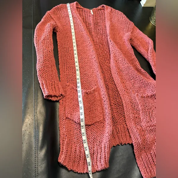 FREE PEOPLE Sz S SIMPLY SIENA OPEN FRONT CARDIGAN SWEATER ROSE PINK - Image 13