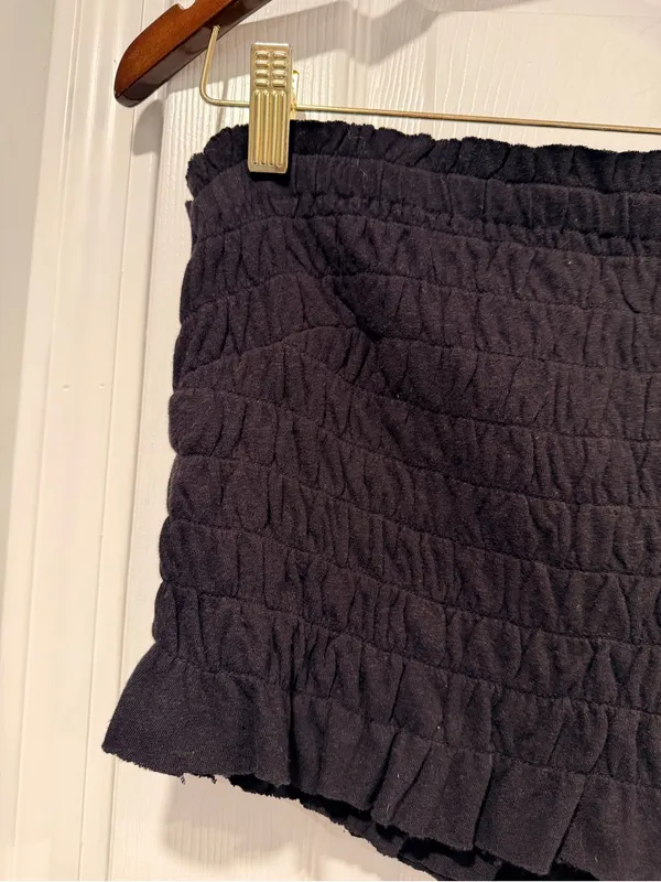 NWOT Free People Beach Size XL Black Smocked Linen Blend Strapless Tube Top - Image 2