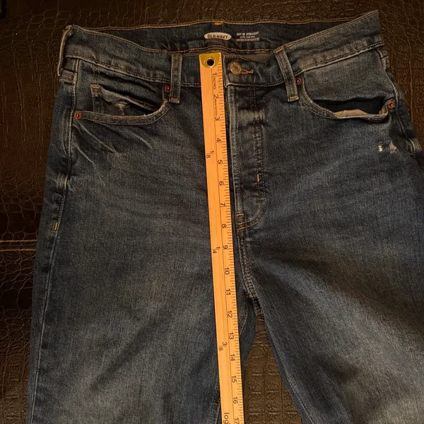 Old Navy Extra High Rise Sky Hi Straight Jeans Button Fly Womens Size 10 - Image 3