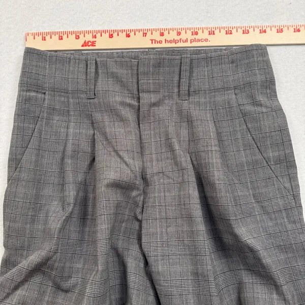 Alice + Olivia Wide Leg Pants Womens 4 Gray Glen Plaid High Waist Wool Office - Image 4