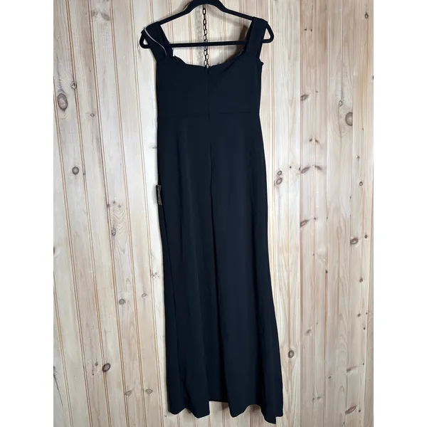 NWT Lulus Black Cinched Neck Off The Shoulder Column Maxi Dress Holiday Party L - Image 4