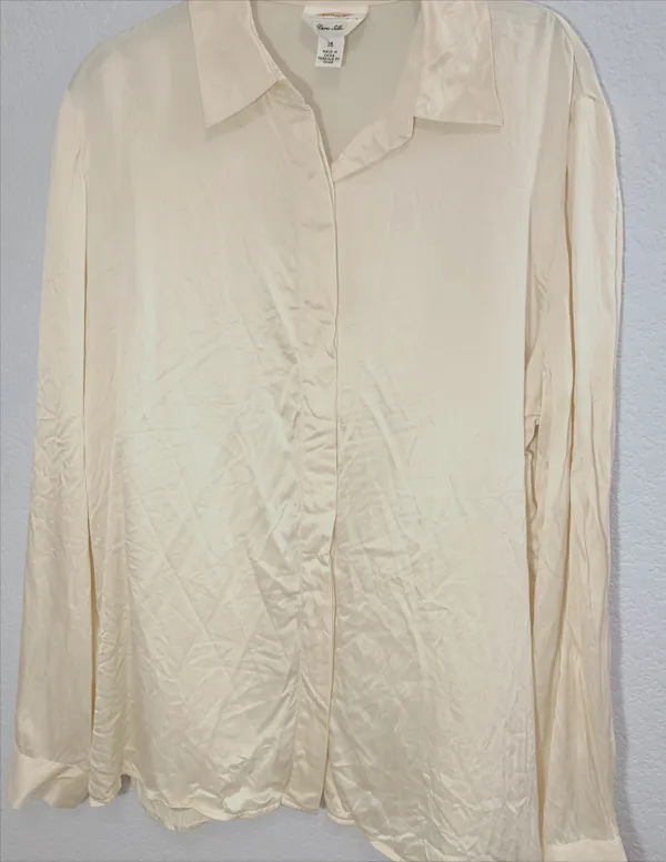 Talbots Pure Silk Button Down Blouse - Image 3