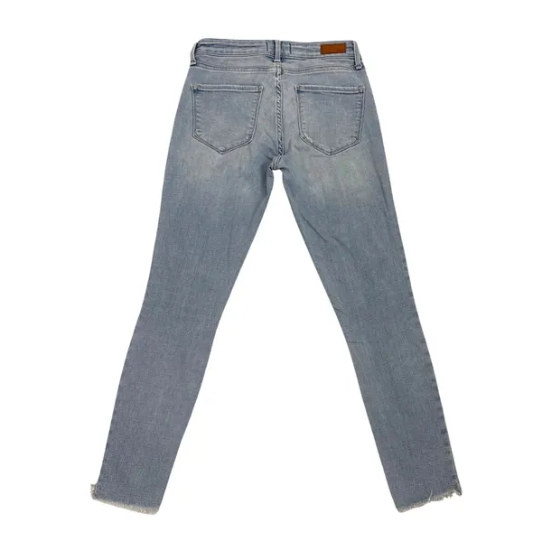 Abercrombie & Fitch Blue Denim Low Rise Distressed Harper Ankle Jeans Size 24/00 - Image 5