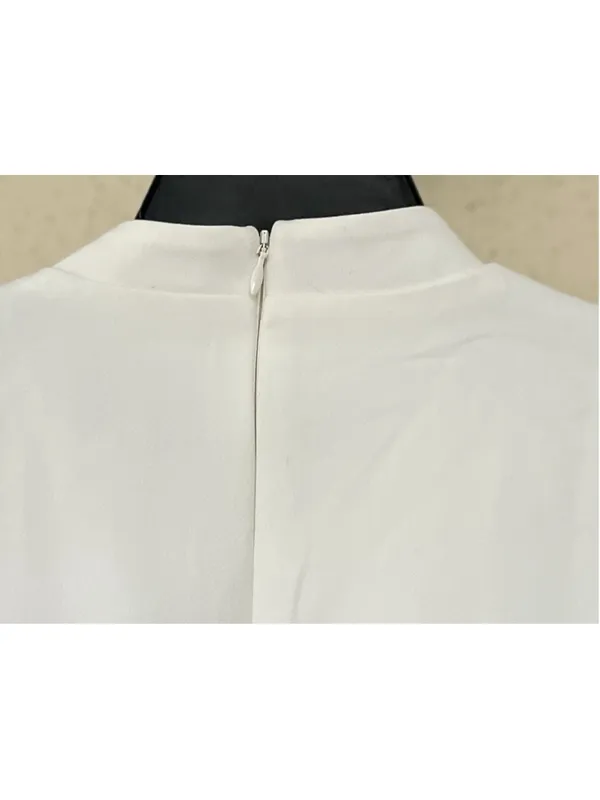 Tuckernuck Women's White Feather Cuff Shift Ellie Mini Dress 2XL Wedding Bridal - Image 7