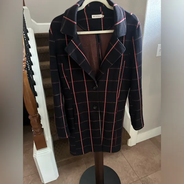 Avec Les Filles Knitted Plaid Coat - Image 2