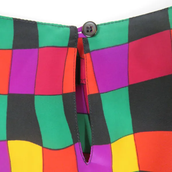 Impressions 1980s Vintage Rainbow Checkered Short Sleeve Blouse Retro Medium - Image 8