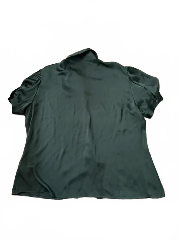 Quince Dark Green Silk Blend Button-Up Blouse XL - Image 3