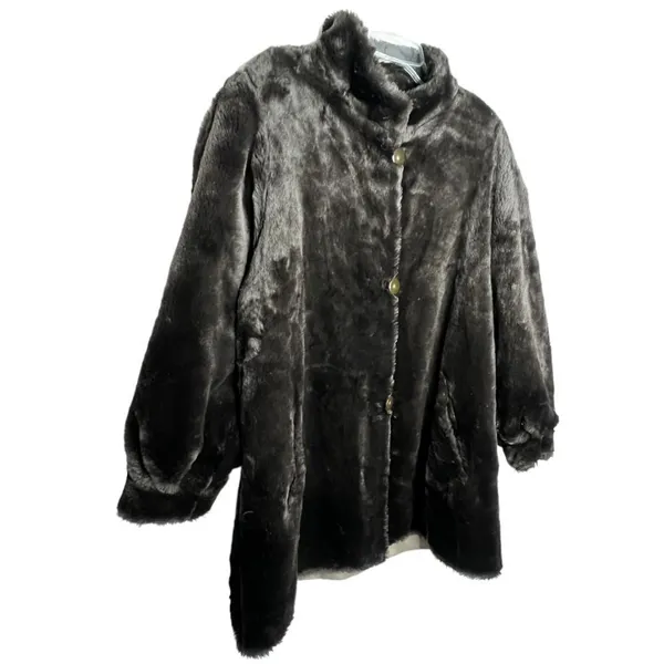 J. Percy for Marvin Richards Reversible‎ Faux Fur Coat - Image 4