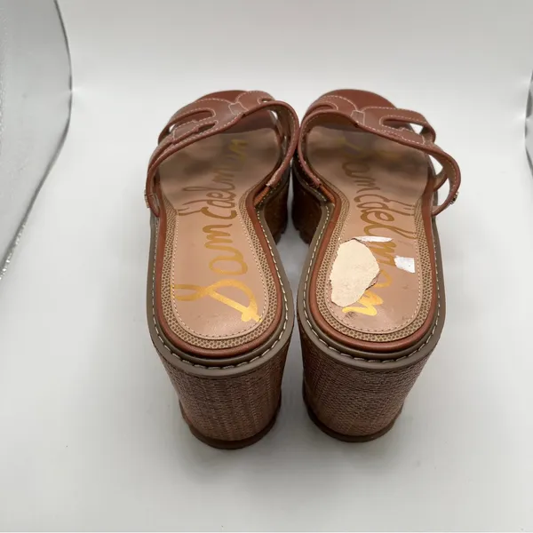 NWOB Sam Edelman Women's Laine Platform Wedge Sandal Color: Rich Cognac size 8.5 - Image 8