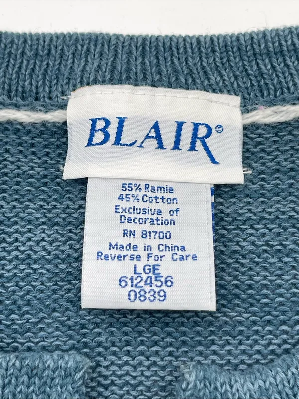 Vtg 90s Blair Womens Sweater Vest Fall Embroidered Full Zip Cottagecore Large - Image 8