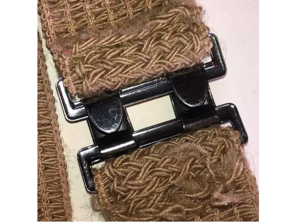 Vintage Woven Tan Belt with Dark Metal Buckle - Image 7