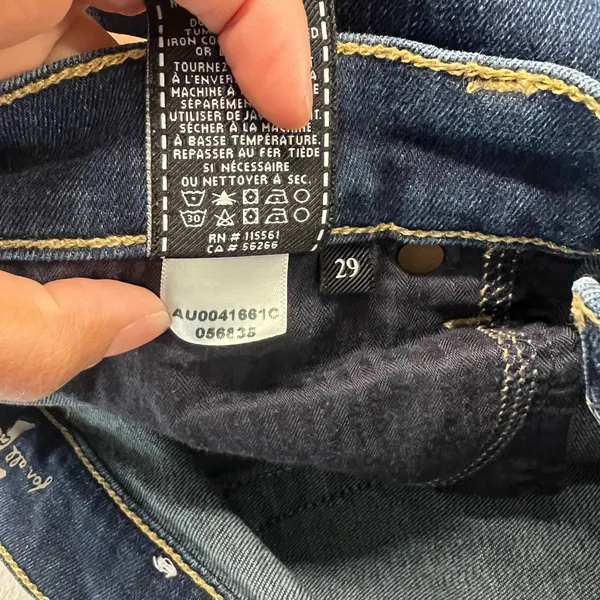 7‎ For All Mankind Jeans Womens 29 Blue Whiskering Denim Cotton Stretch Mid Rise - Image 13