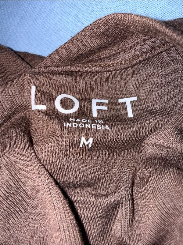 LOFT Long Sleeve Crewneck Top in Chocolate Brown - Image 2