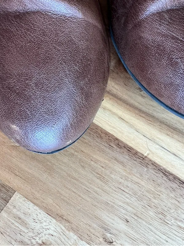 American Eagle Brown Ankle Boots Women’s 7.5 Slouch Buckle Low Heel - Image 6