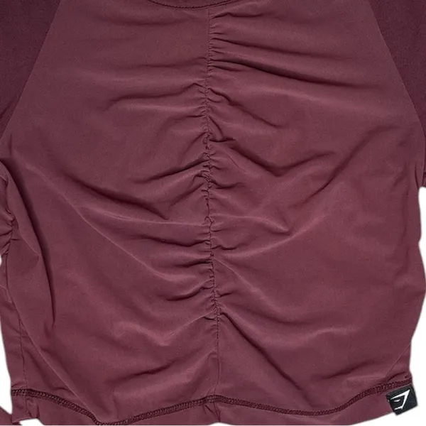 Gymshark Aura Ruched Mesh/Sheer Long Sleeve Crop Top - Image 4