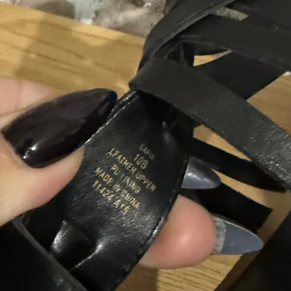 Lauren Ralph Lauren Safia Strappy Platform Sandals Women 10B Black Leather Dress - Image 4