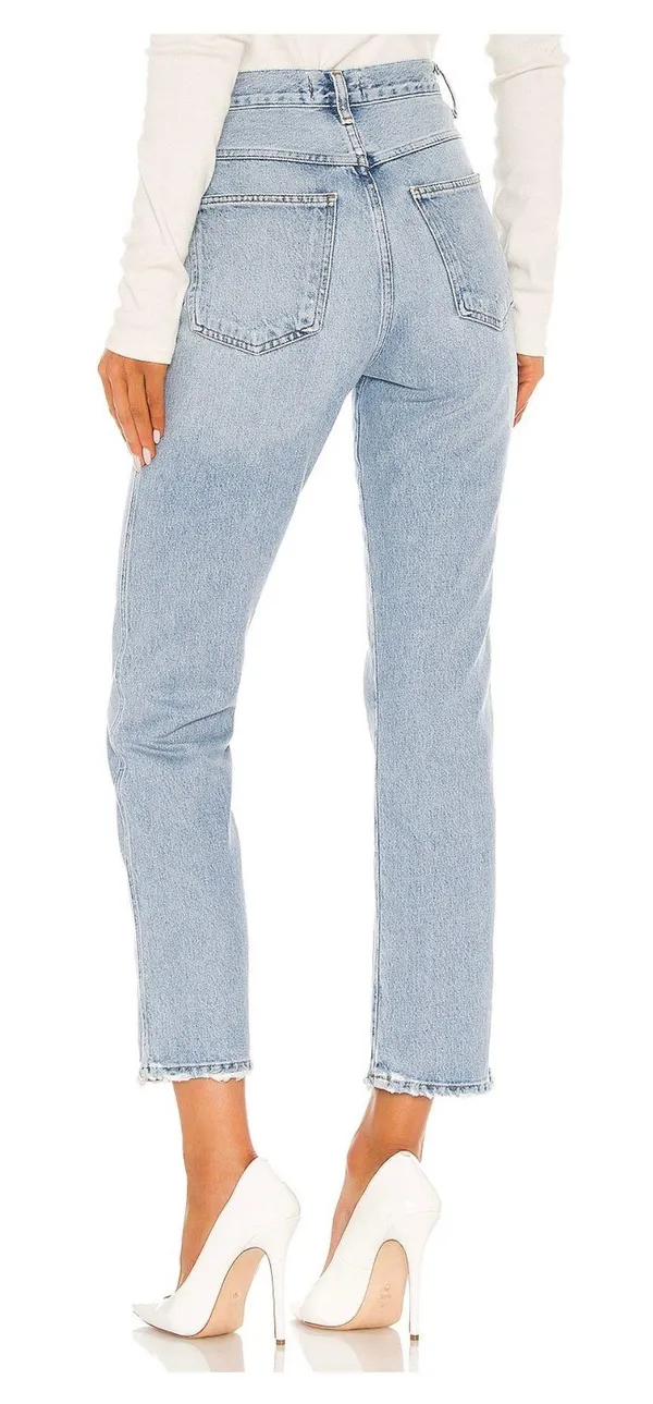 AGOLDE Pinch Waist High Rise Kick in Riptide - Image 3