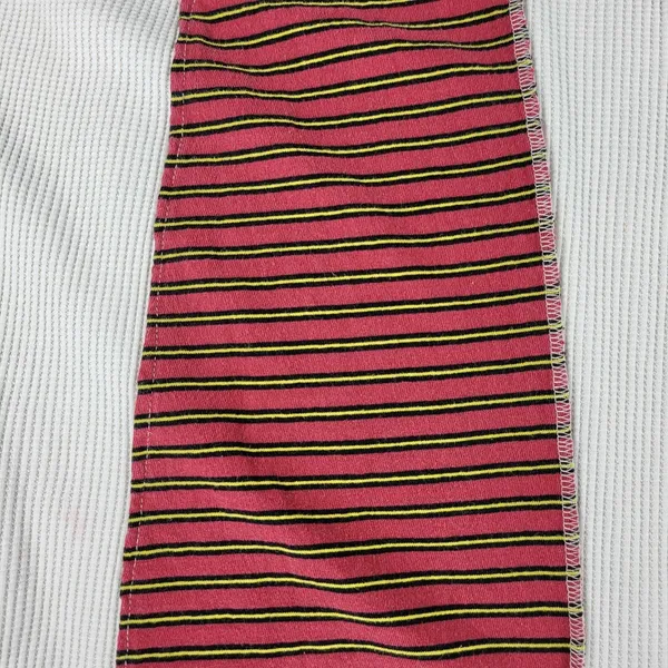 BDG UO Frazier Sweater M White Red Stripe Asymmetric Patch Waffle Knit Acadamia - Image 7